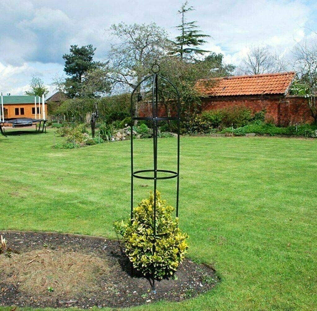 Supporto Piante Rampicanti In Metallo - Obelisco Verde 200x31cm, Per Rose E Giardino - Foto 2