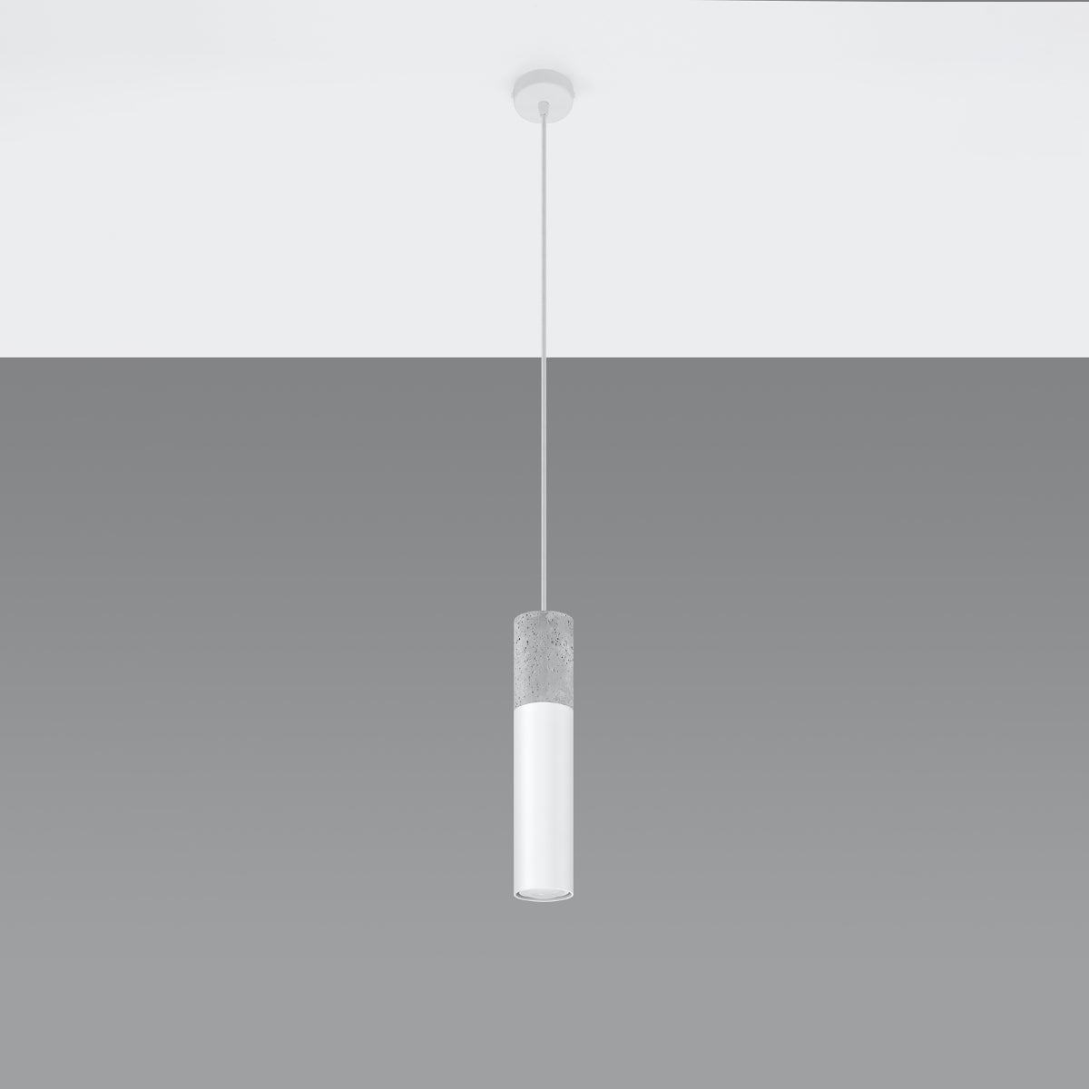 Lampa wisząca LUME 1 biały LED 4000K - 8x8x105cm Sollux