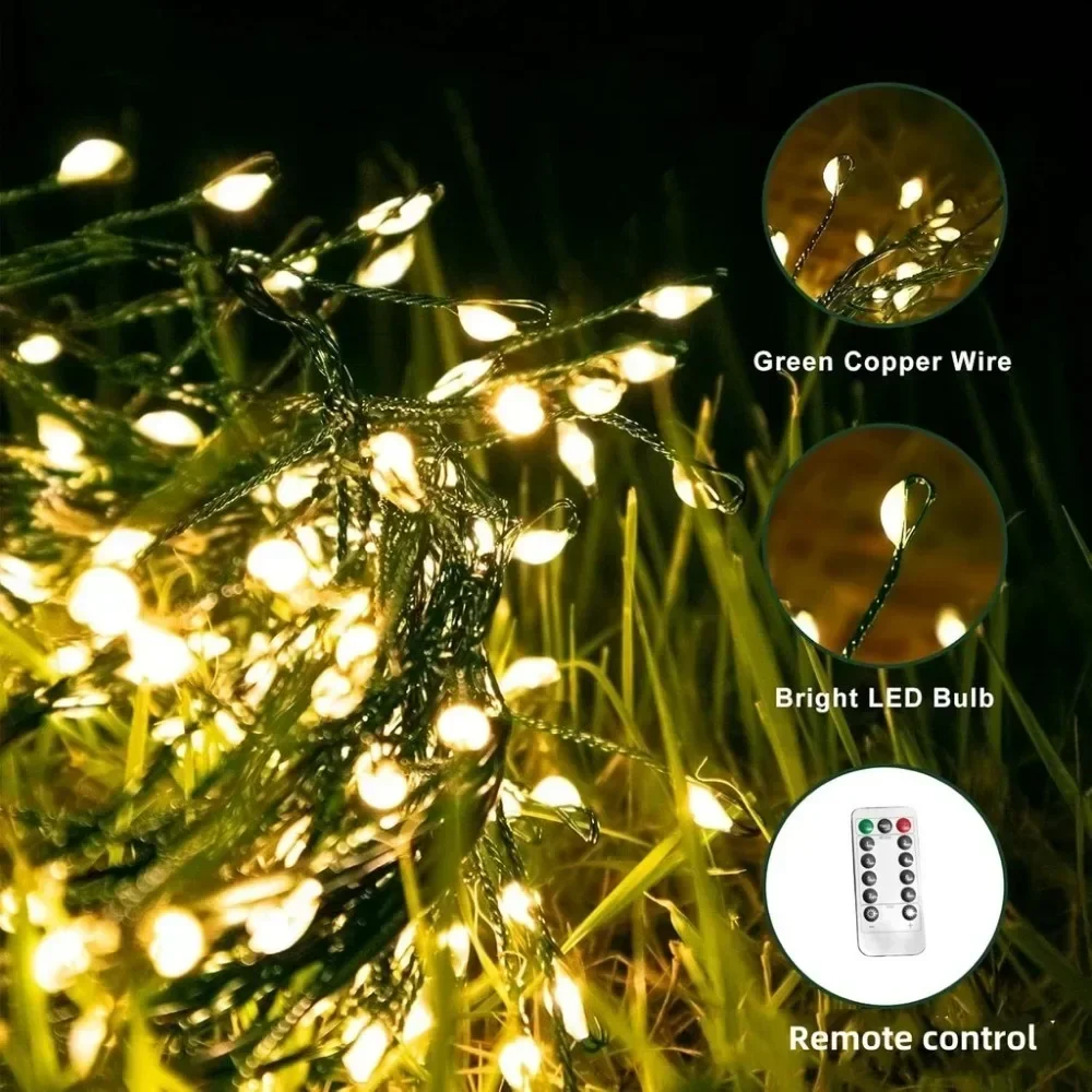 Guirnalda de luces LED navideñas para interior y exterior, 100 m - 3000 LED, Luz decorativa impermeable para árbol de Navidad con control remoto - 8