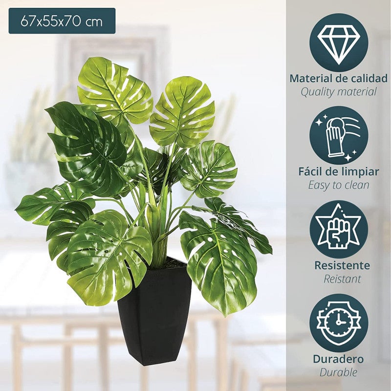Plante artificielle - pot en ciment - H70 cm - Atmosphera créateur d'intérieur - 4