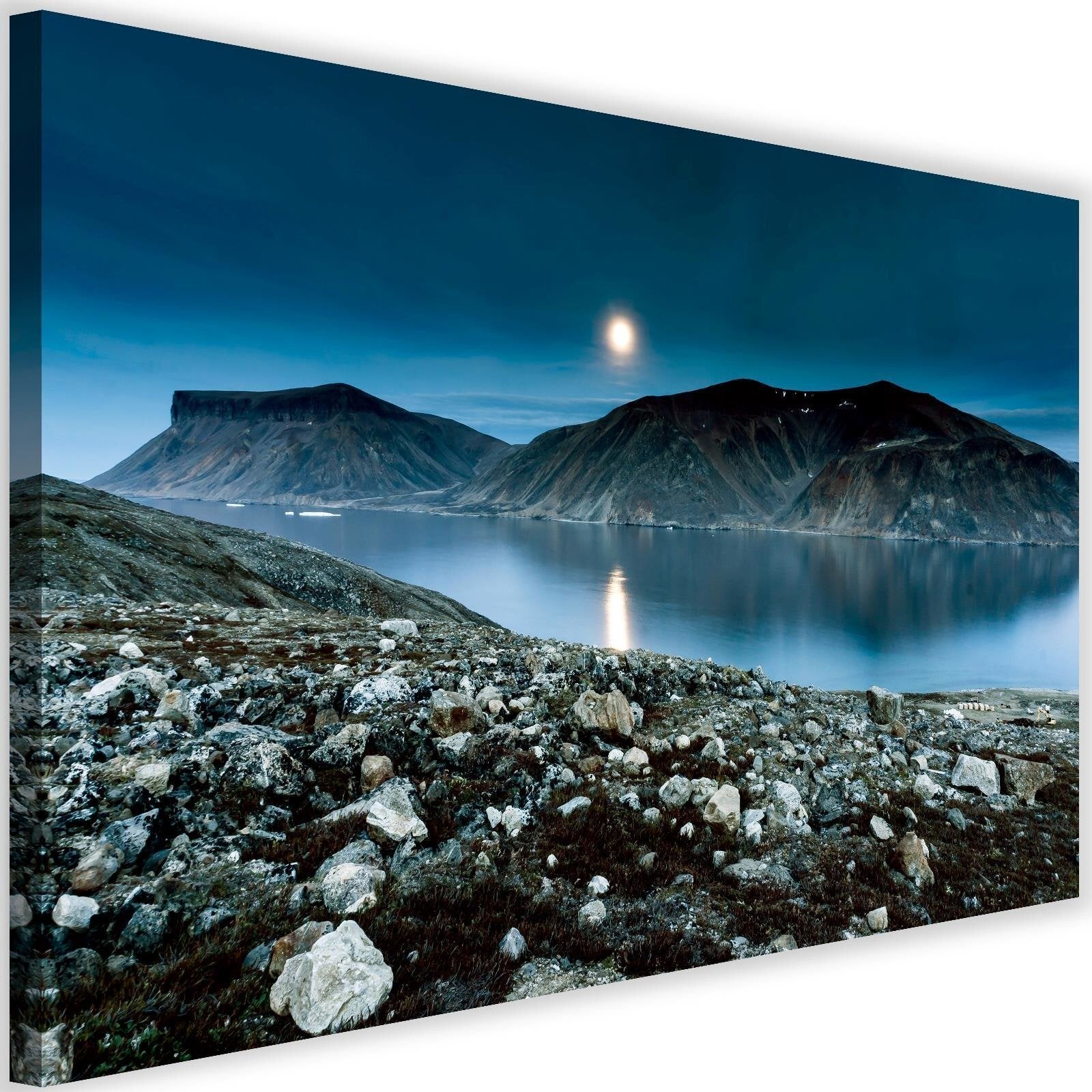 Tableau coucher de soleil sur un lac de montagne 3 - 90 x 60 cm | Leroy ...