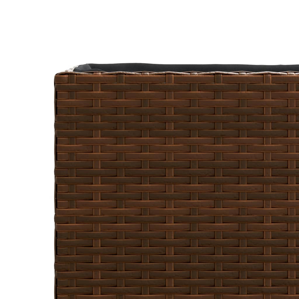 Jardinière bac lit surélevé plantes fleurs terrasse jardin 36 x 30 x 32 cm résine tressée marron 02_0037518 - 7