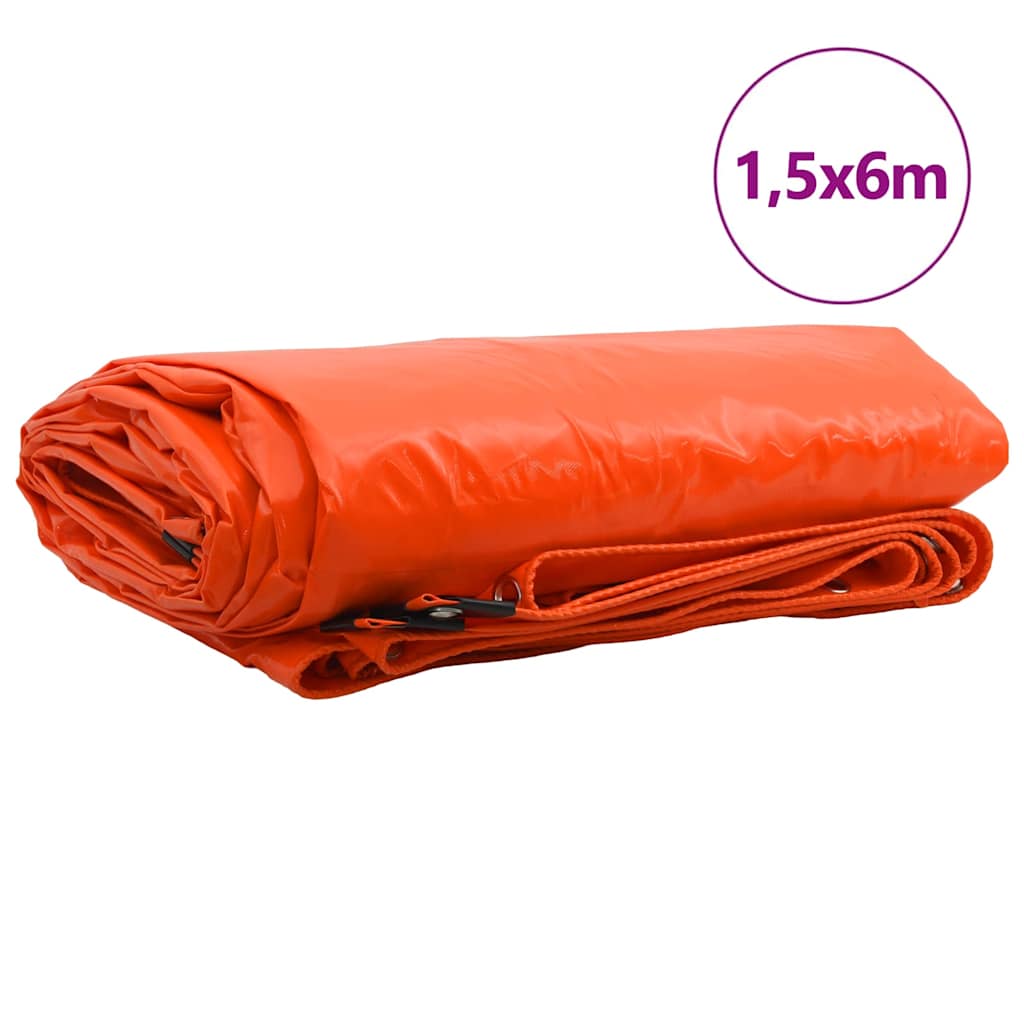 Lona 650g / m² naranja 1,5 x 6 m lona con recubrimiento de pvc