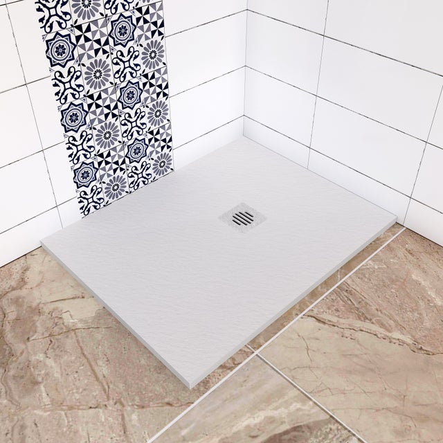 100X80 cm Receveur de douche en résine Rectangulaire avec cadre Blanc 100 X 80 X 6 cm - Bricolage