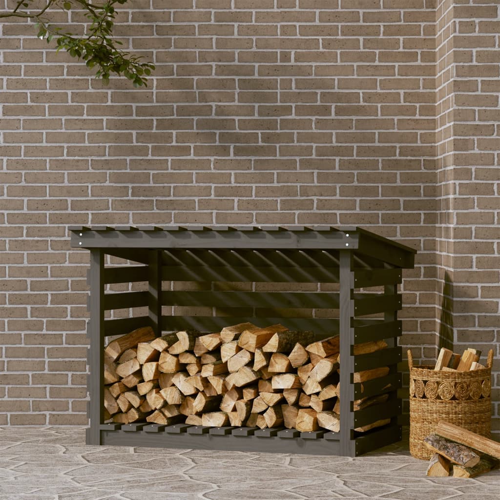 Support pour bois de chauffage Gris 108x73x79 cm Bois de pin Leroy Merlin — free download