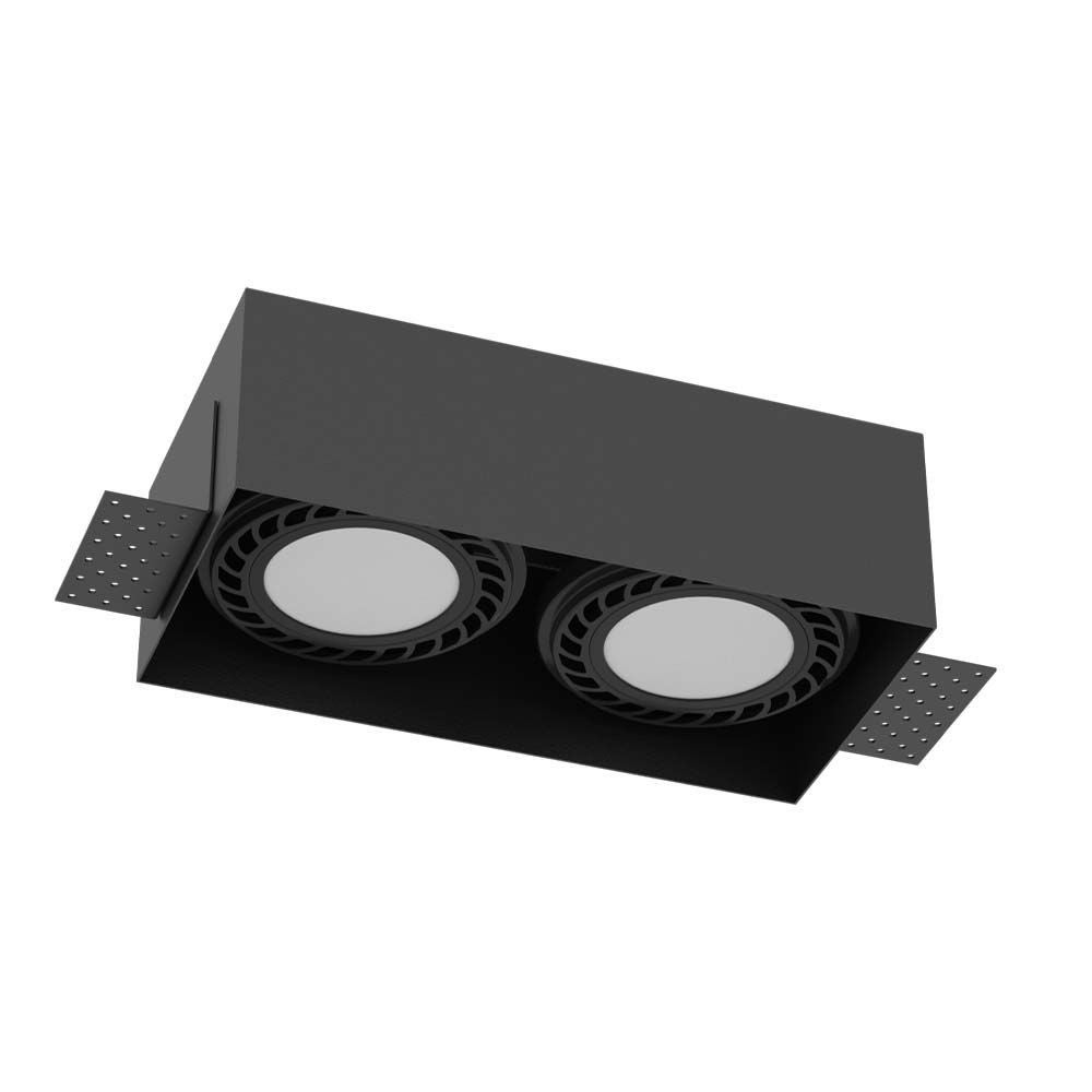 Oprawa sufitowa wpuszczana oczko Cage czarna 2xGU10x18W prostokątna IP20 wym: 8,5 x 24,2 x 12 cm metal Brosline