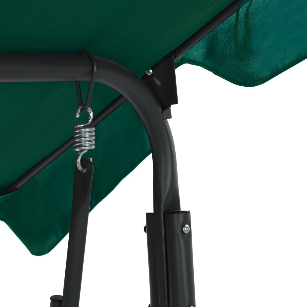 vidaXL Baloiço de jardim 170x110x153 cm tecido verde - 4