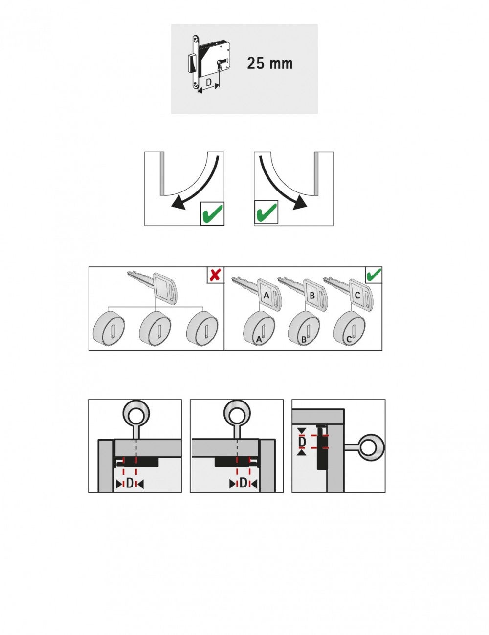 Serrure de meuble acier en applique HETTICH AXE 25 mm réversible - 2