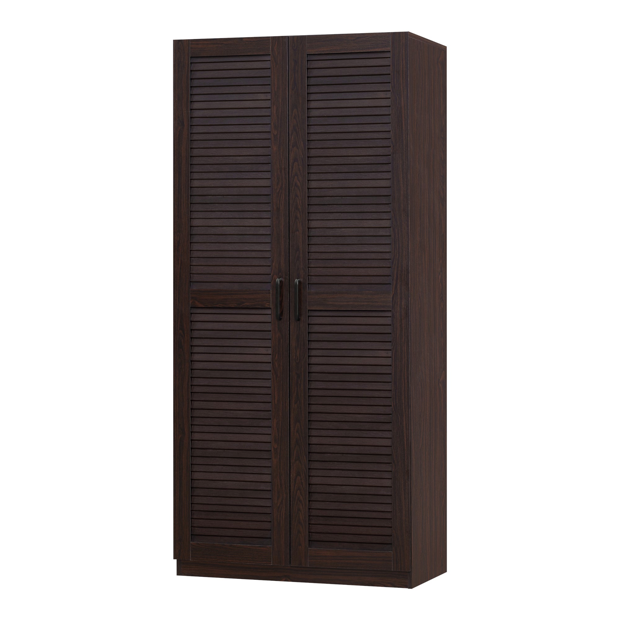 Armoire de chambre Finning 1 étagère MDF 176 x 80 x 52 cm effet noyer foncé [en.casa] - 3