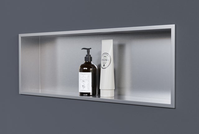 BERNSTEIN - Niche murale de douche, étagère encastrable douche acier inox - 20x60x10cm - NT206010X Acier brossé