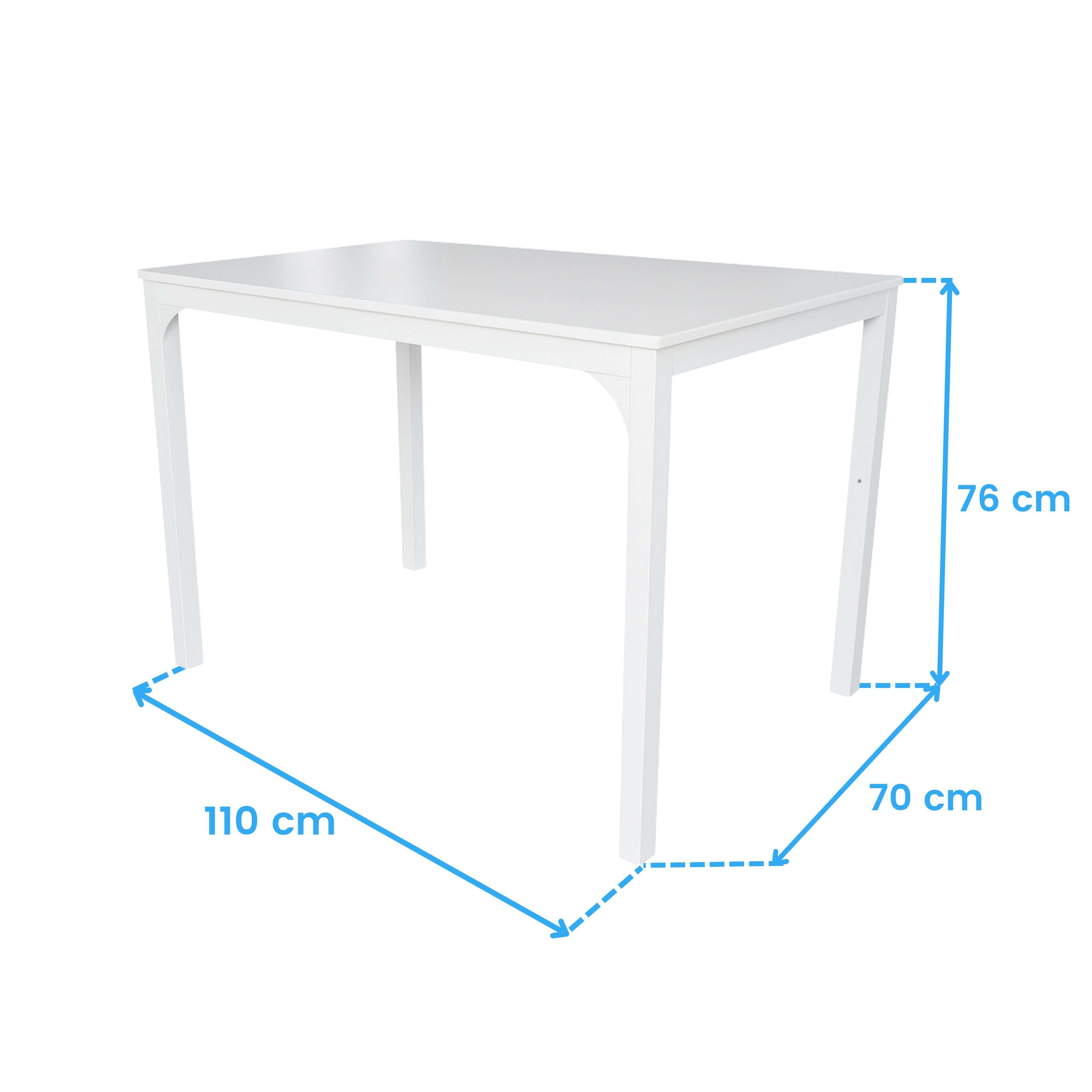 Ensemble table et 4 chaises de cuisine, ensemble repas, mélamine blanche - 5