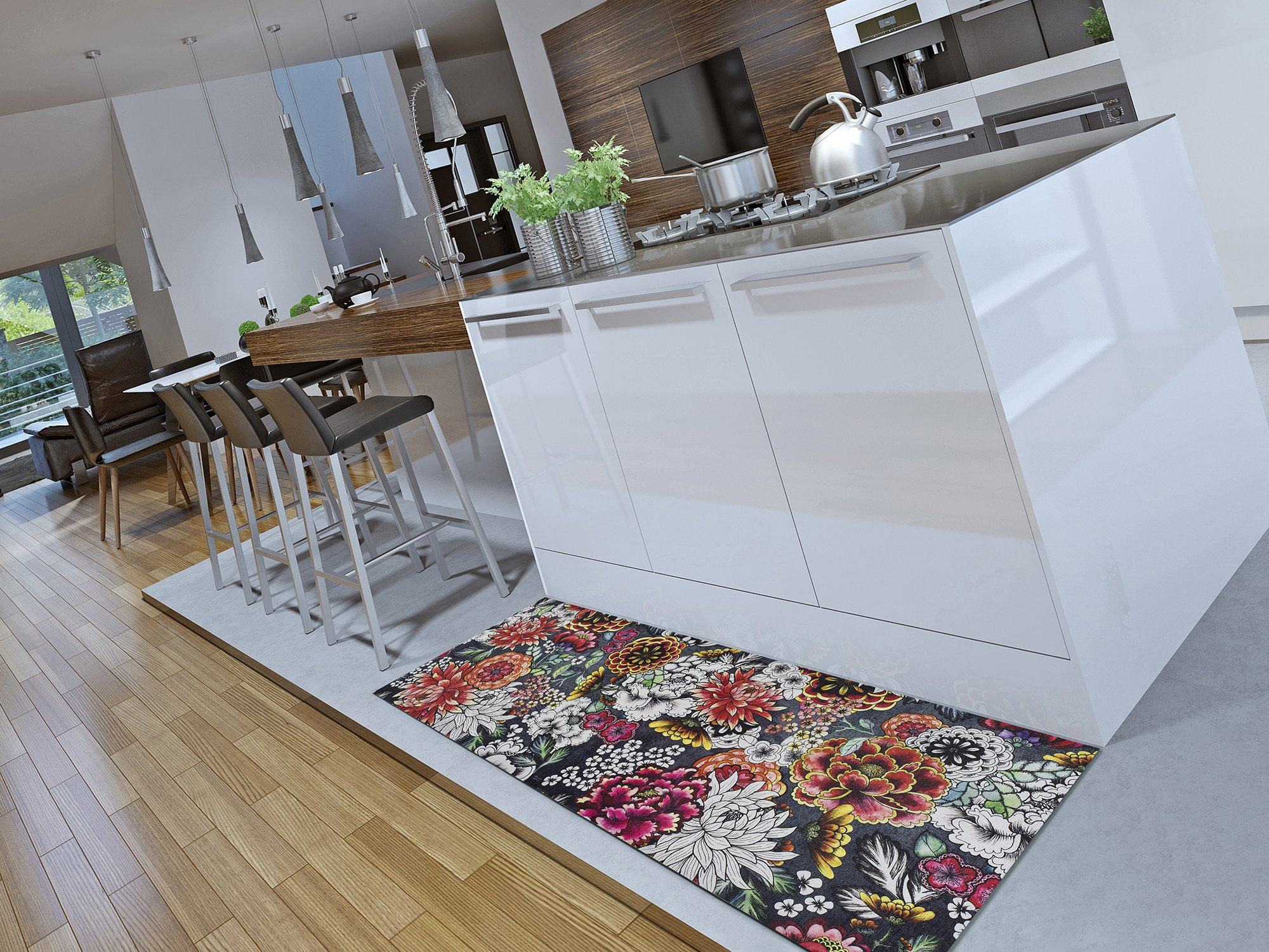 RICCI Prostokątny wielokolorowy dywanik kuchenny 52 x 100 cm RICCI Kolorowe wzory - ATTICGO
