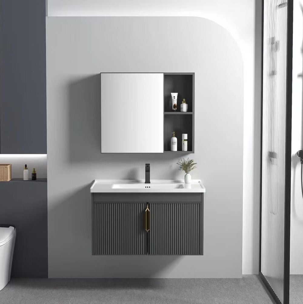 Rea Set Mobilier De Baie Cu Lavoar Astor 60cm Grey | Leroy Merlin