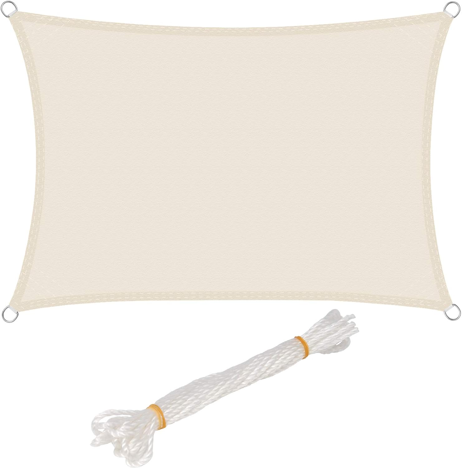 Voile d'ombrage Rectangulaire Imperméable Anti 95% UV résistant à l'eau Protection Contre Le Vent Polyester avec Protection UV pour Jardin terras - 2