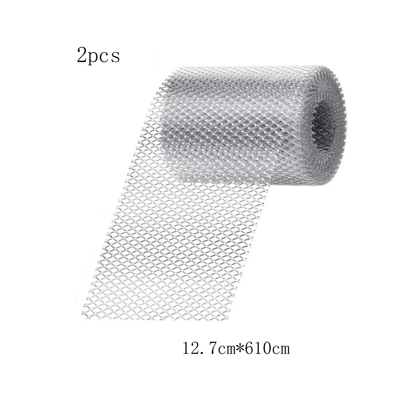 2 rouleaux de filet de protection pour gouttières, descentes pluviales et protection contre les feuilles pour briques et tuiles, 12,7 x 610 cm - 2