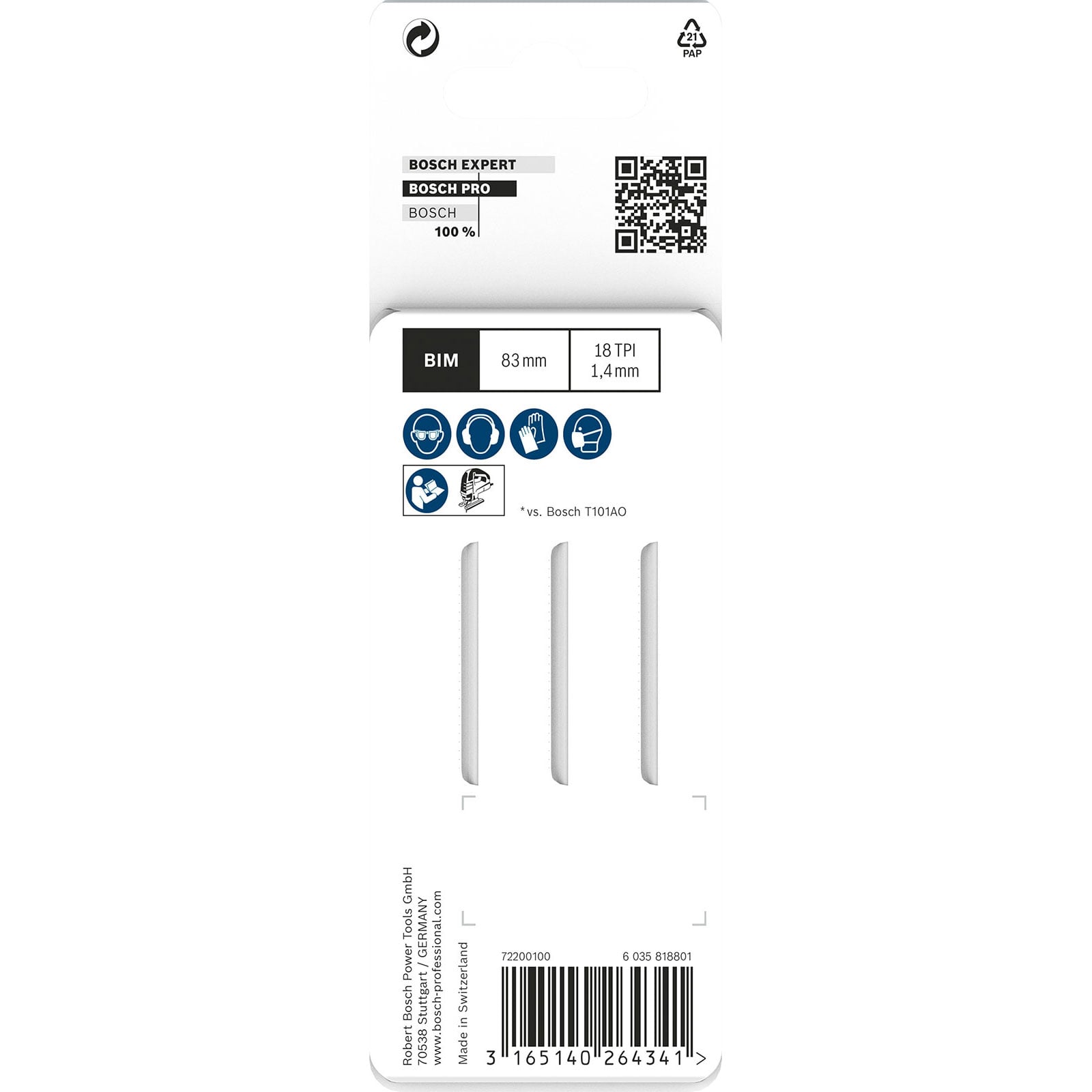 Brzeszczot do wyrzynarki Bosch PRO Hardwood clean curve T101AOF 83 mm, 3 szt. - 2608636225 - 3