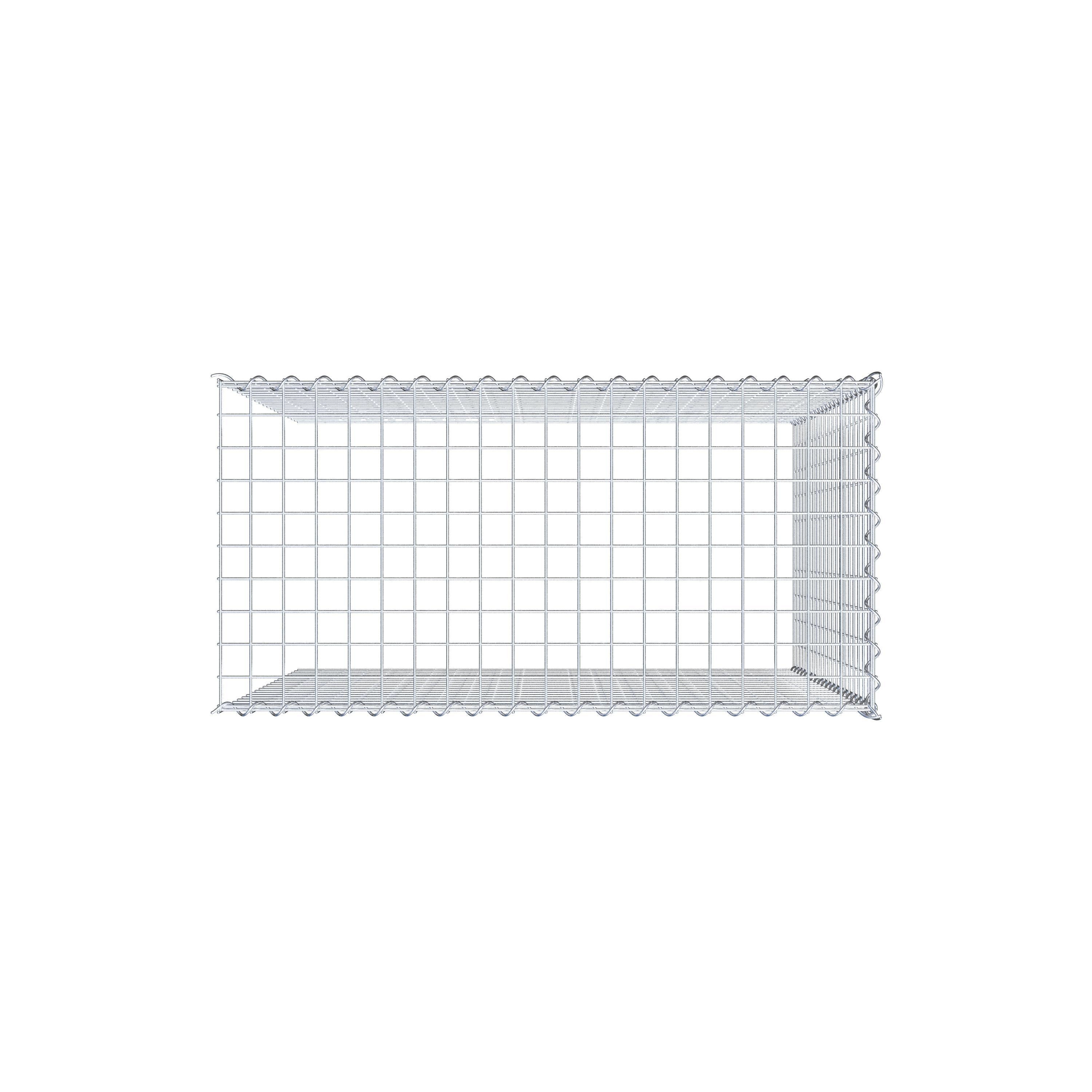 Gavión para ampliar y apilar, 100x100x50cm (LxHxP), malla 5 x 5cm, sin rejilla frontal ni inferior - 6