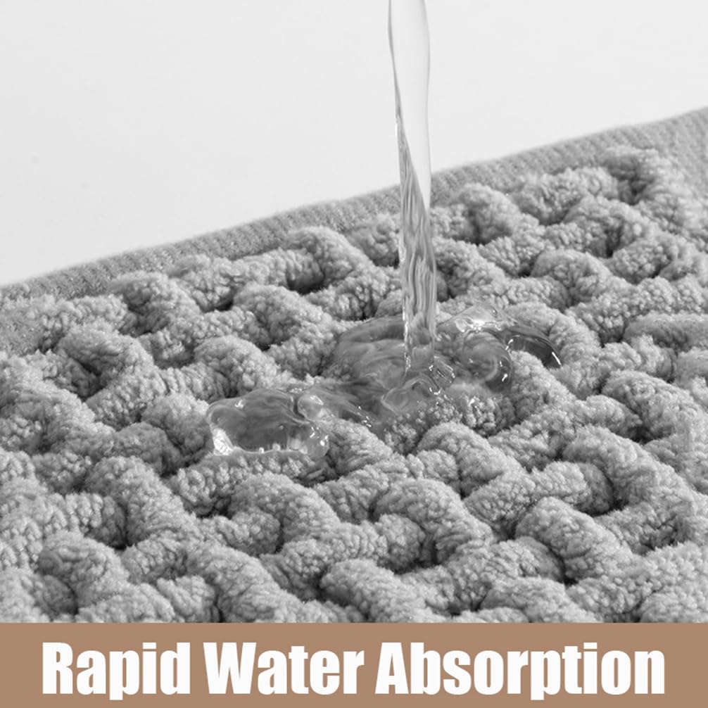 Tapis de bain antidérapant, doux et absorbant, lavable en machine, 40 x 60 cm, pour salle de bain et toilettes, blanc - 5