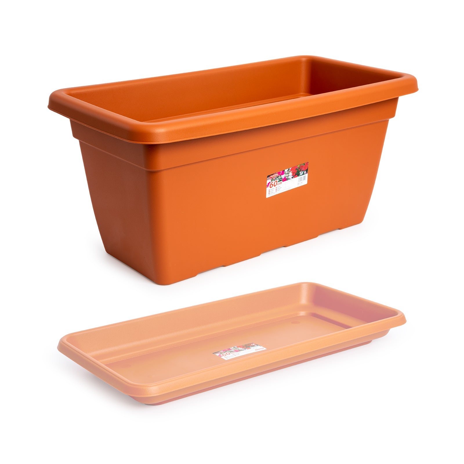 Jardinera Con Soporte Metálico Plastic Forte 50 Cm, Macetero De Plástico Para Balcón Y Terraza