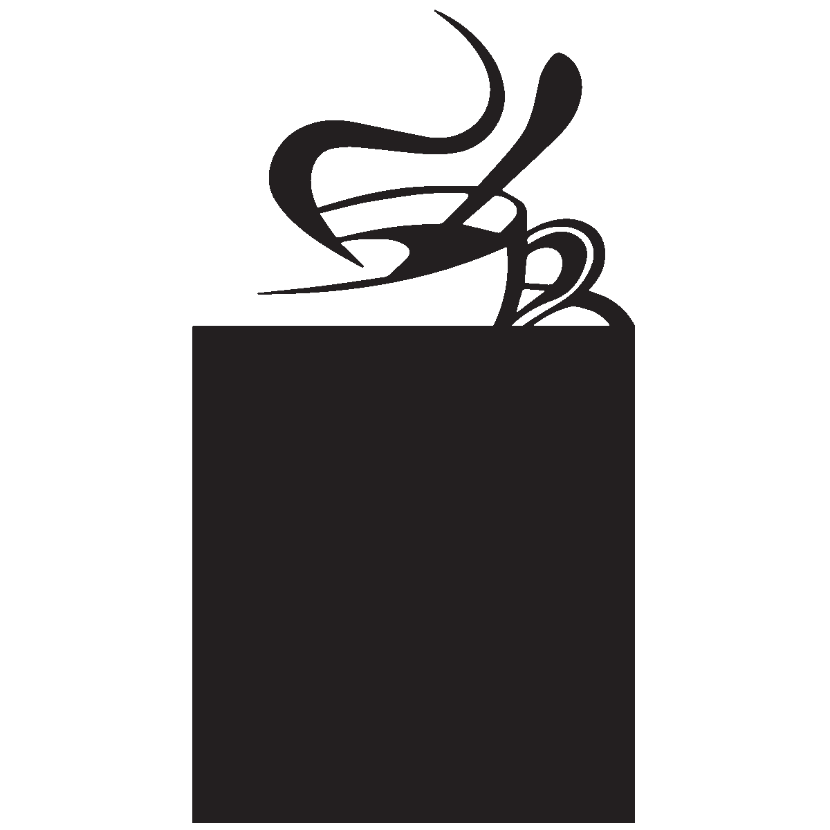 Adesivo lavagna caffè astratto + bianco gesso liquido - Sticker adesivo - adesivi murali - 155x85cm - 2