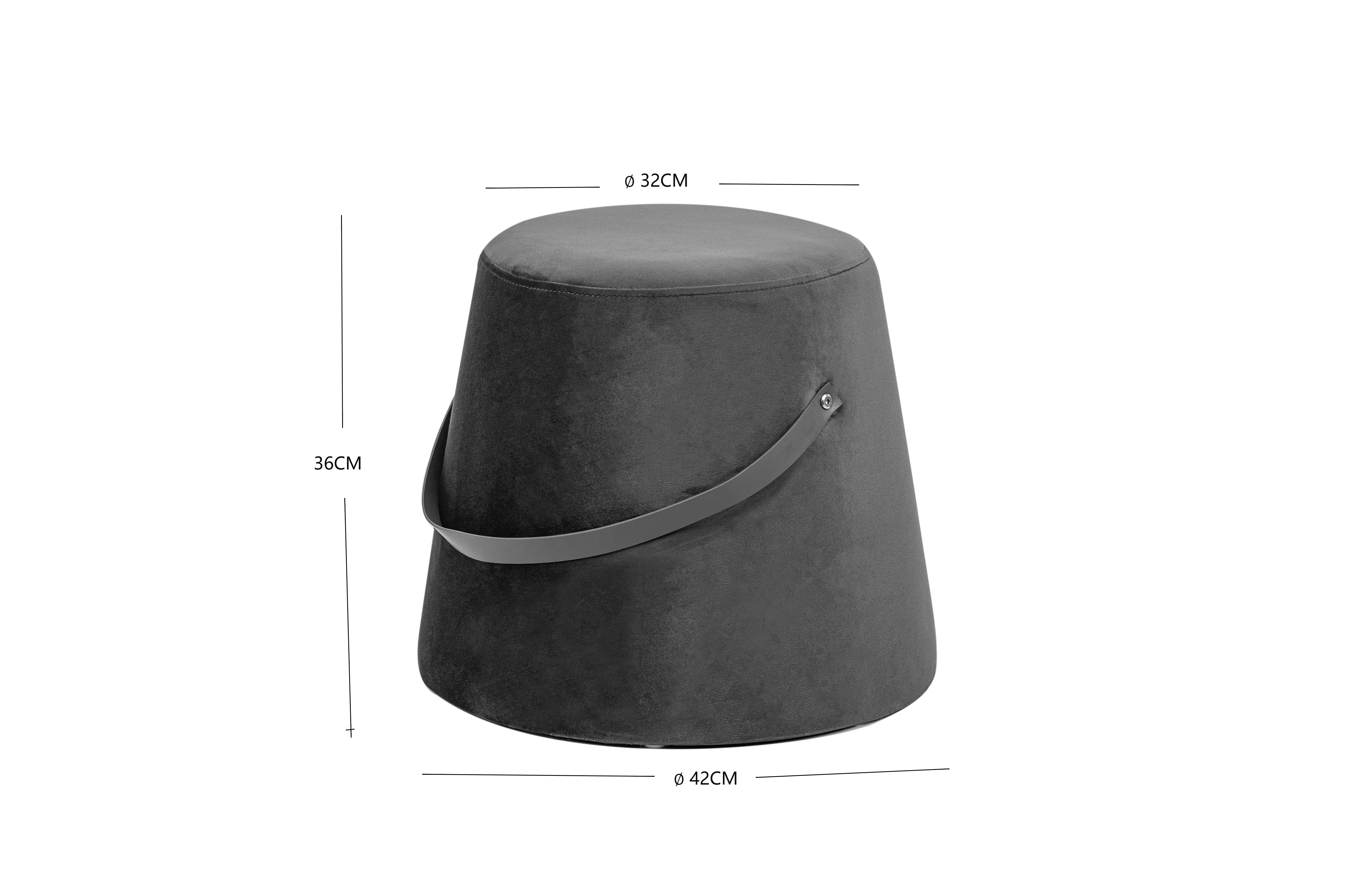 Nordlys - Pouf de Salon avec Poignee Velours Marron - 5