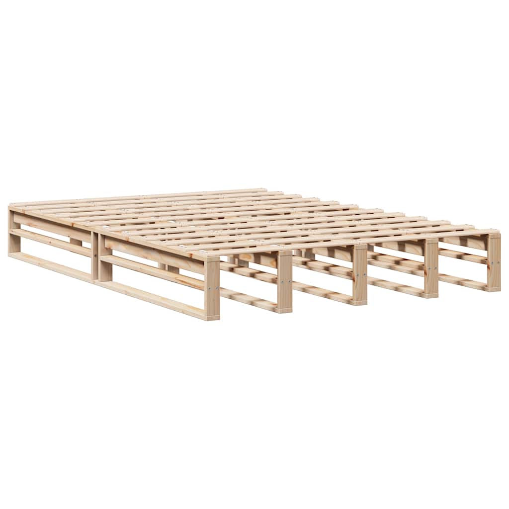 Cadre de lit sans matelas 160 x 200 cm bois massif de pin - 5
