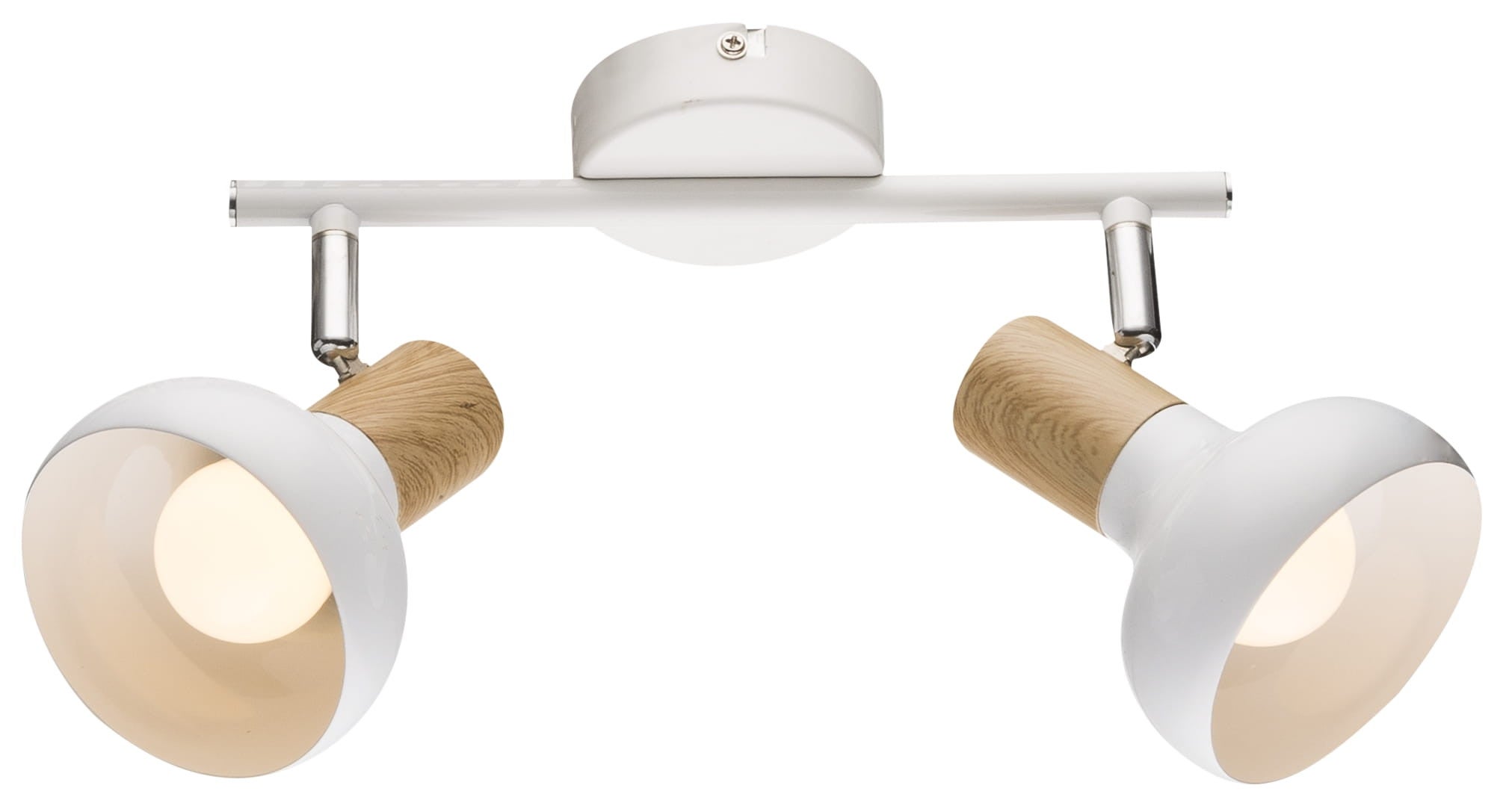 Reflektor sufitowy spot natynkowy Puerto listwa naturalne drewno-biały 2xE14x40W wym: 37 x 10 cm metal Candellux