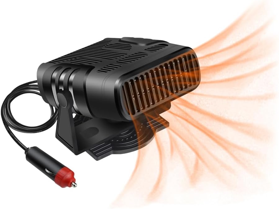 Ogrzewacz samochodowy 4 w 1, wydajny 12 V, szybko działający ogrzewacz samochodowy z funkcją odmrażania, obrotem o 360° i regulacją w górę/w dół o 90°
