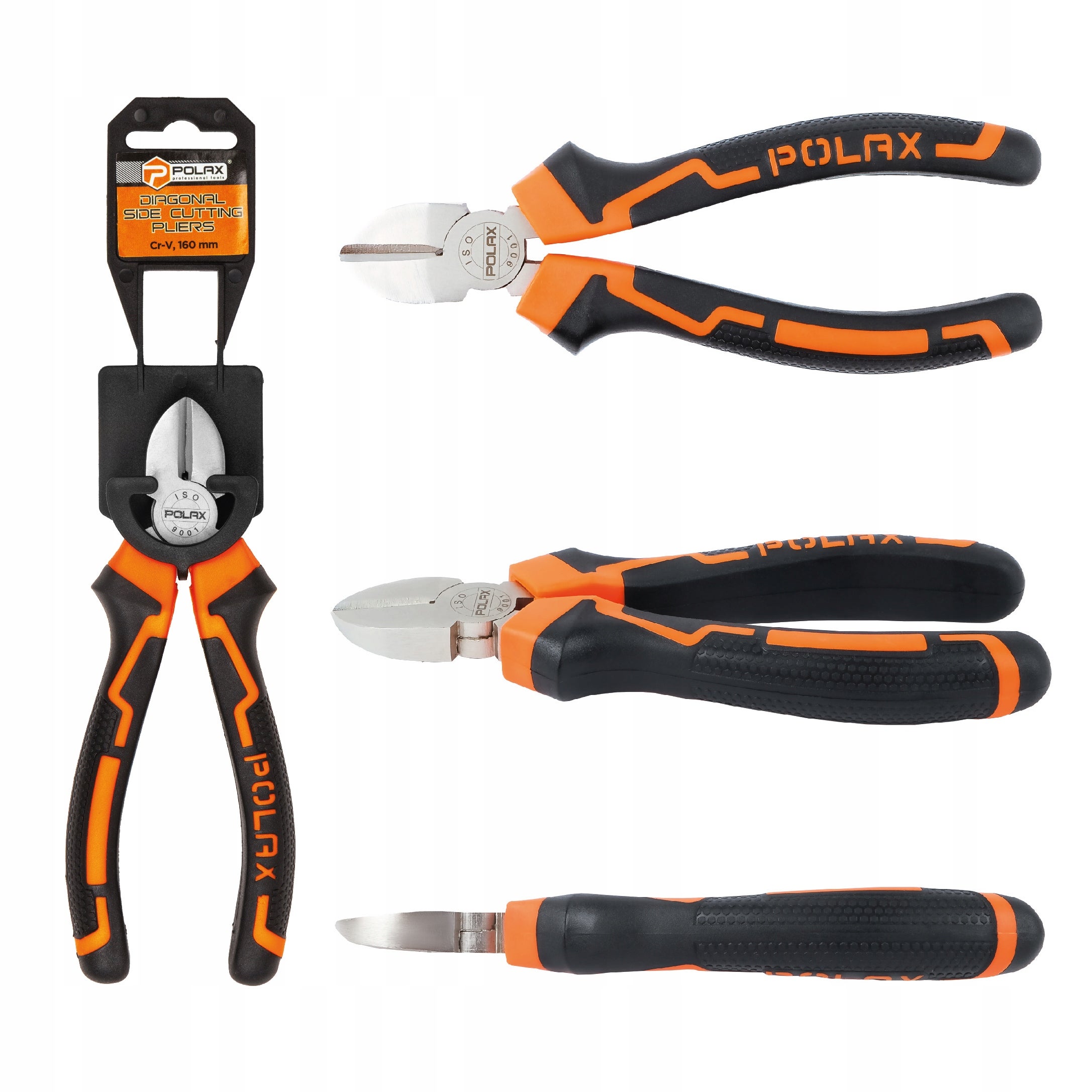 Szczypce tnące boczne obcinaczki uchwyty dwukomponentowe Cr-V 160 mm Polax