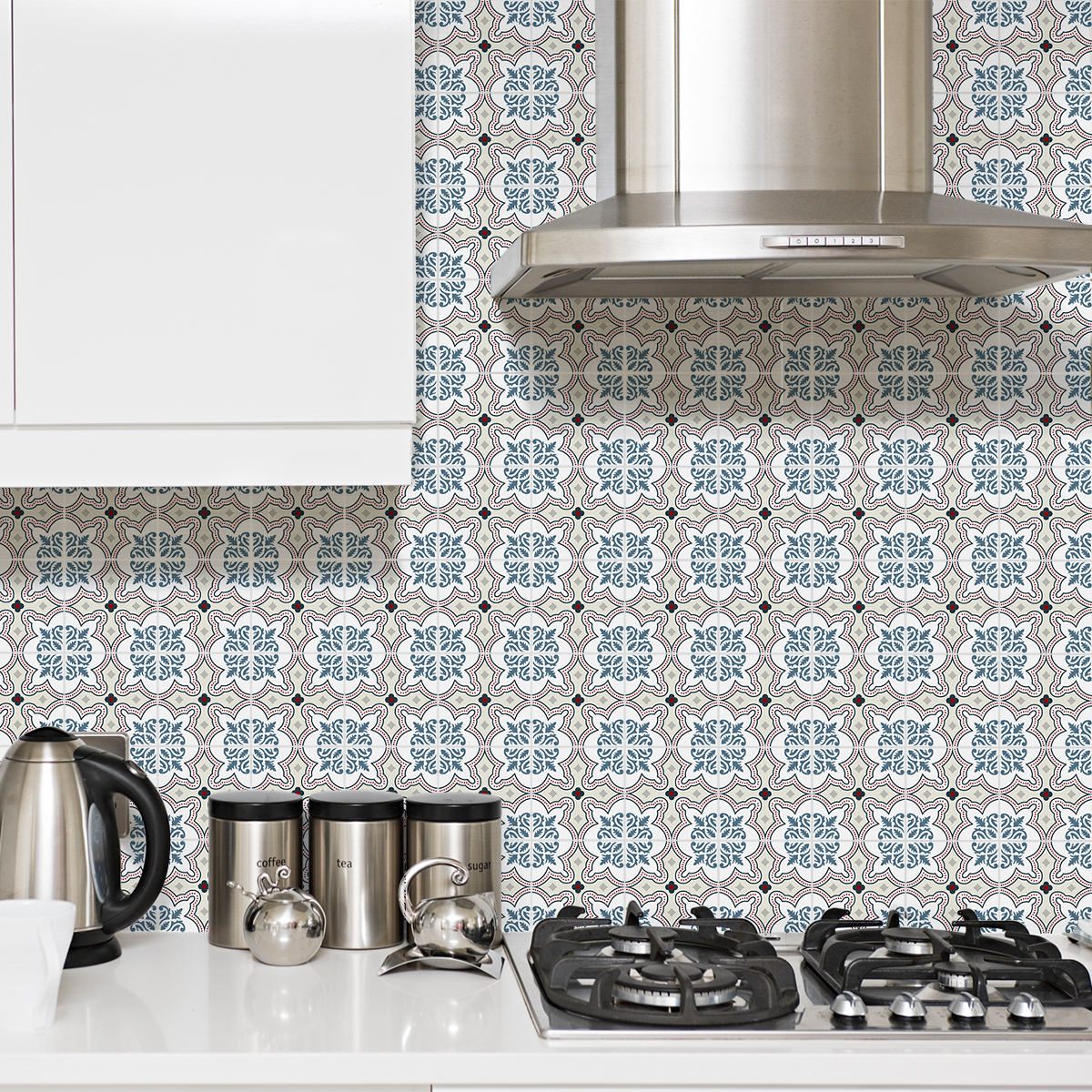 9 vinilos baldosas de cemento azulejos amadis - adhesivo de pared - revestimiento sticker mural decorativo - 9stickers20x20cm