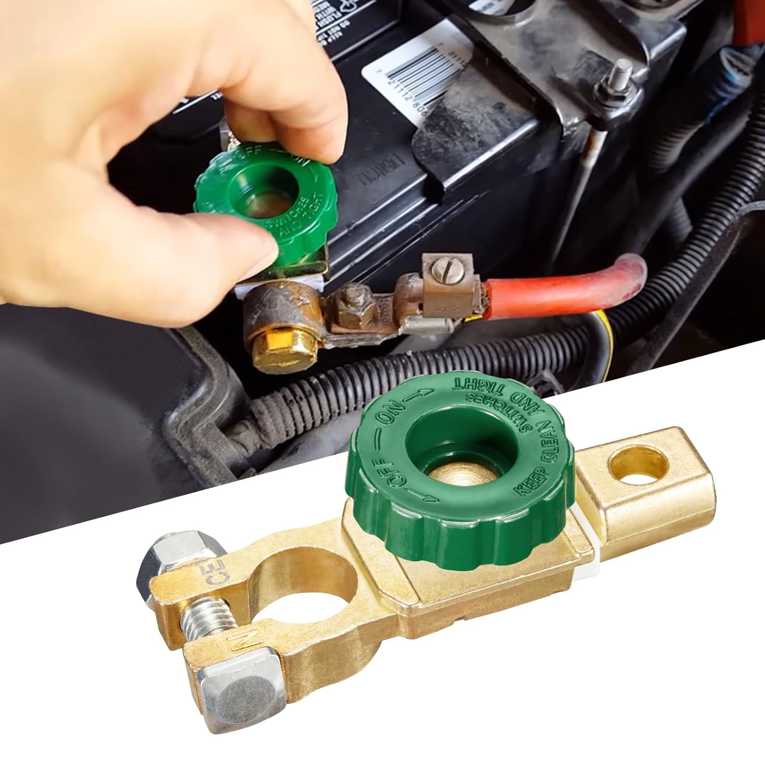 L&P Coupe-Circuit Batterie 12V 24V 125A-500A - Interrupteur Déconnexion Avec Bouton Noir