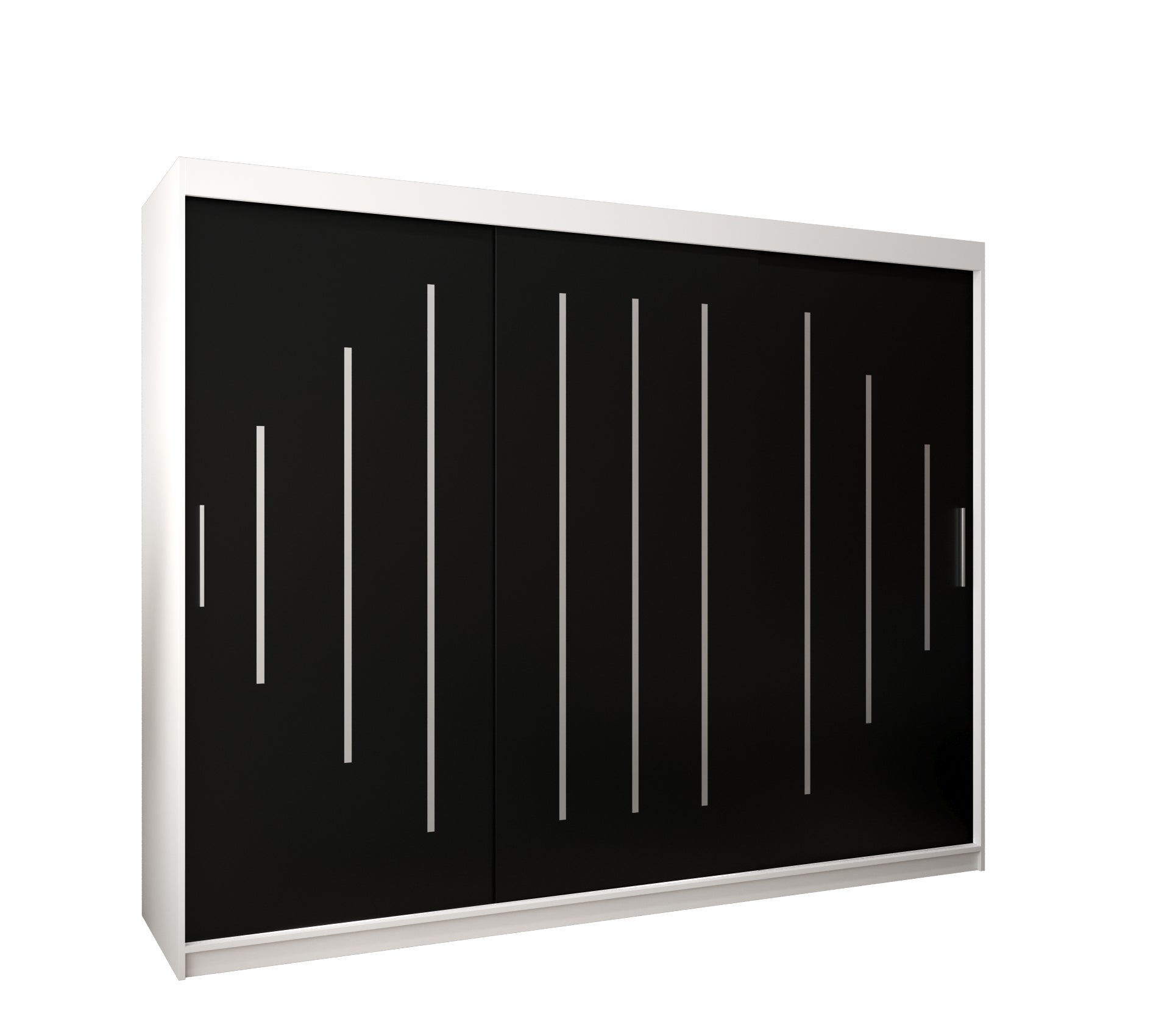 Szafa przesuwna garderoba York 250 x 62 x 200 cm Biały + Czarny - Abiks Meble
