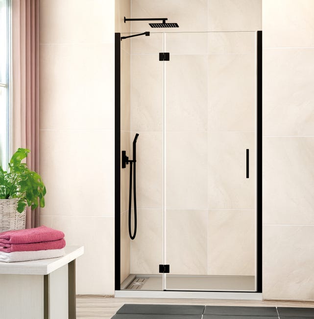 PAROI FIXE + PORTE BATTANTE PLAGE D'INSTALLATION 109.5-115 cm (30-80 ...