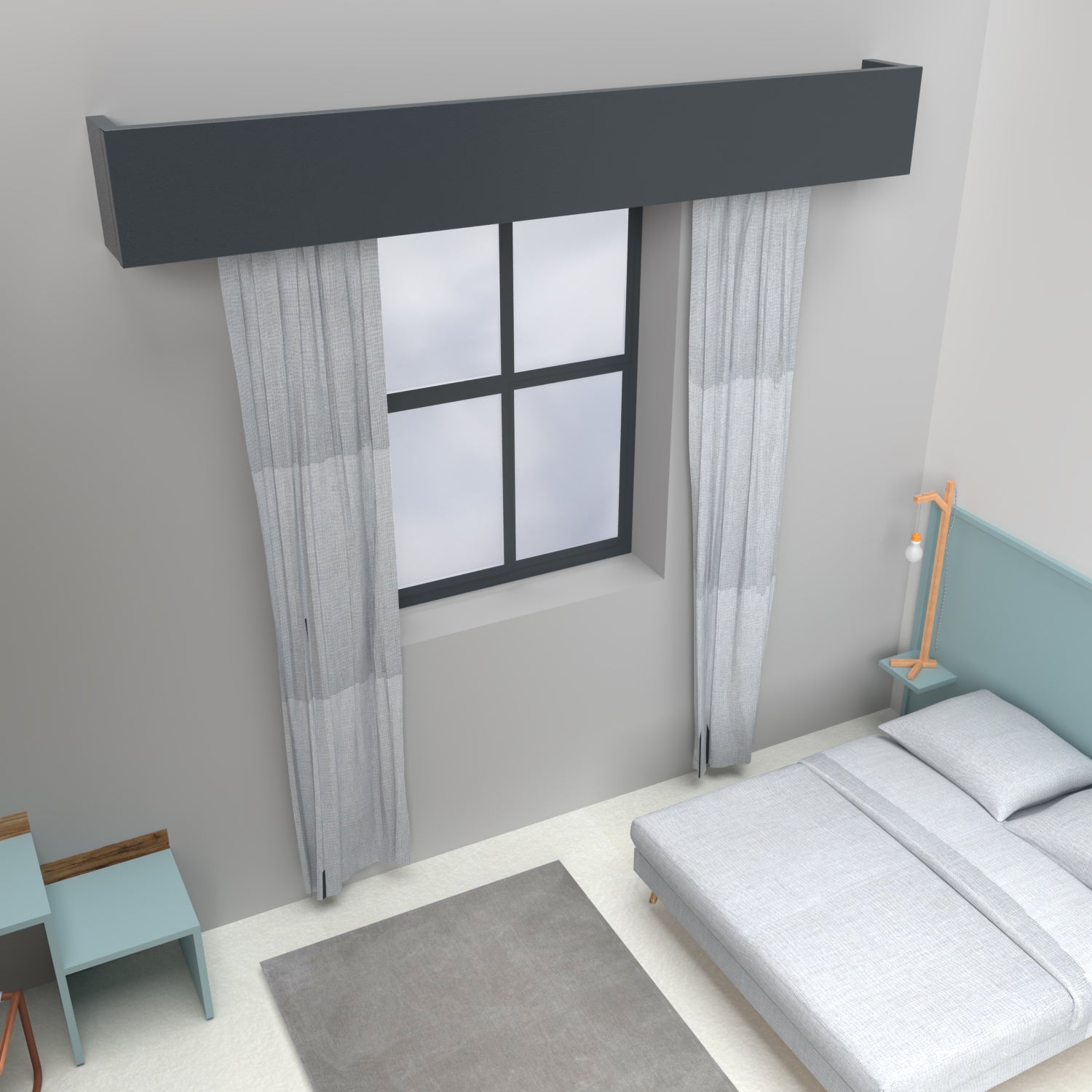 Cache coffre volet roulant 90 cm ATOLE - Gris anthracite RAL7016 - 8