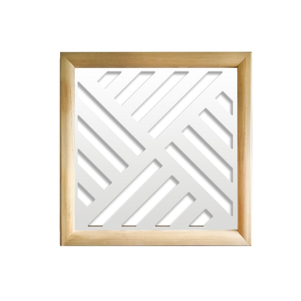 MŁYN LINIOWY - Kwadratowe moduły dekoracyjne z drewna i PCV - Rozmiar 48x48 cm - Grubość 47 mm - Kolor wewnętrzny BIAŁY