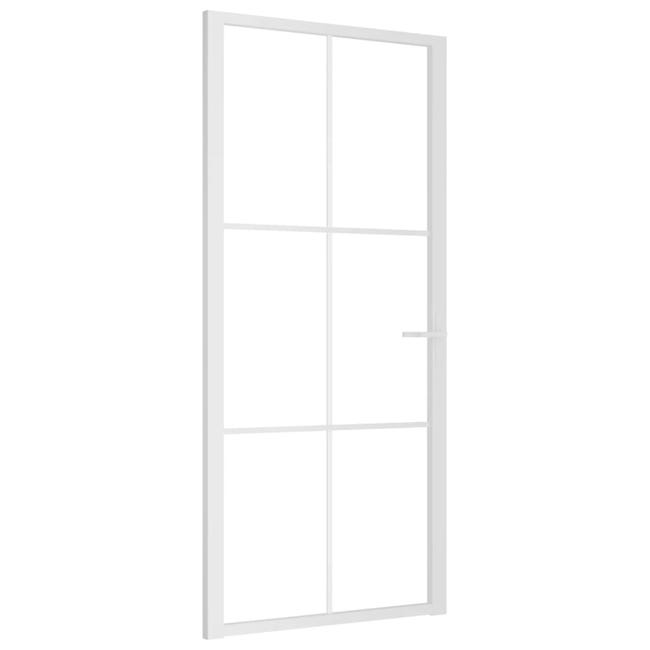 VidaXL Porta Interna 93x201,5 Cm Bianca In Vetro ESG E Alluminio