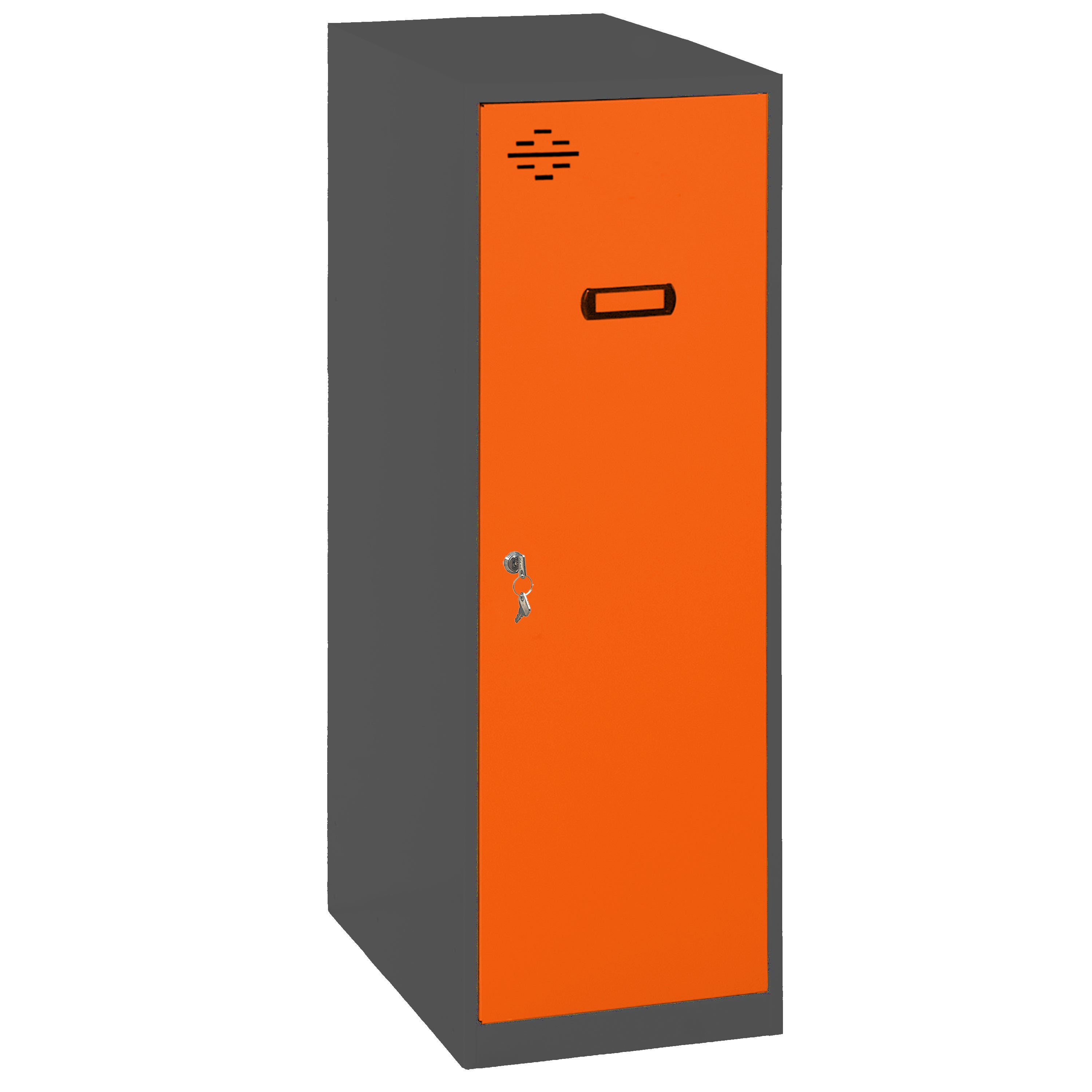 SIMONLOCKER casier en métal (91,5x30x50cm) ANTHRACITE ET ORANGE | Leroy ...