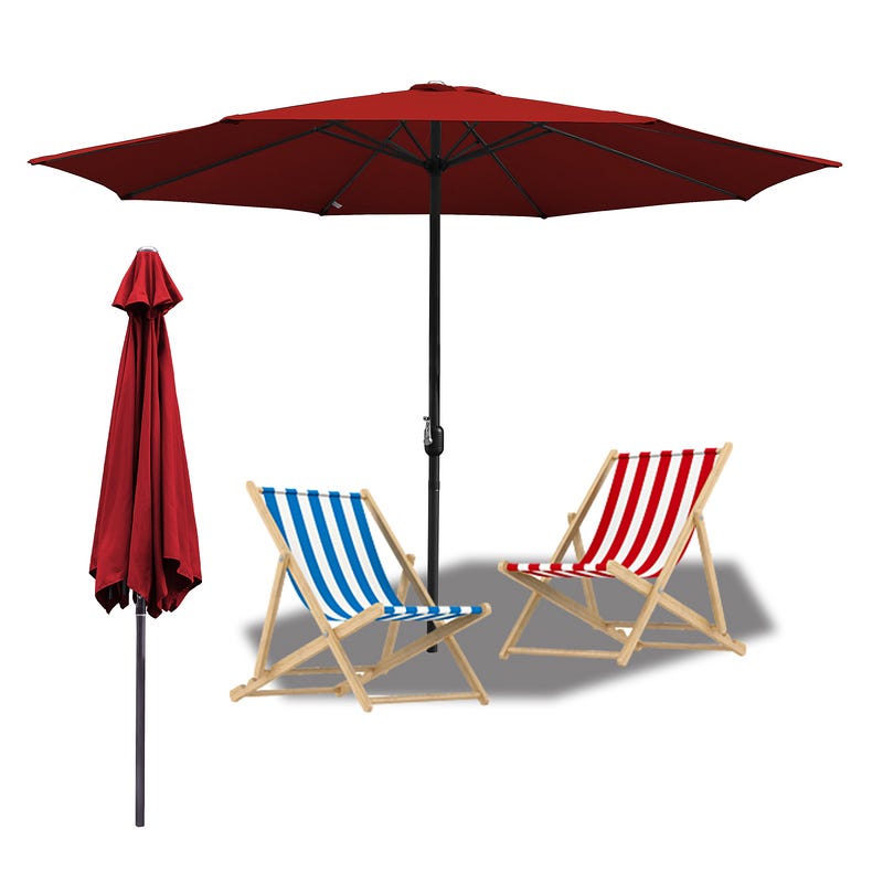 VIDAXL - Ombrellone A Doppia Testa Nero 316x240 Cm VIDAXL - Ombrellone A Doppia Testa Nero 316x240 Cm