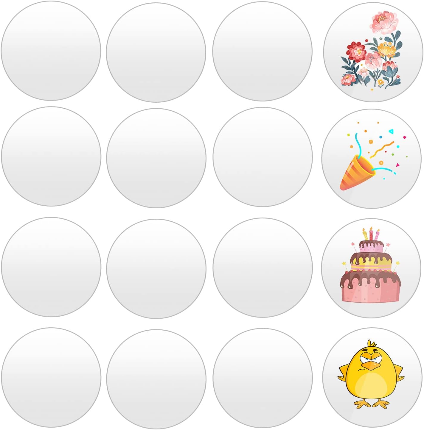 KSO – Lot De 15 Badges Acryliques 37 Mm à Personnaliser – Fournitures Pour DIY, école Ou événements