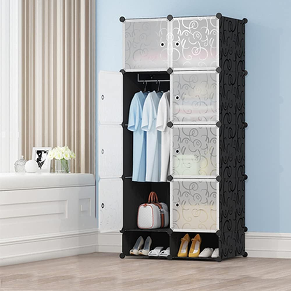 XMTECH Penderie avec Portes, Armoire de Chambre 12 Cubes, DIY Meuble de