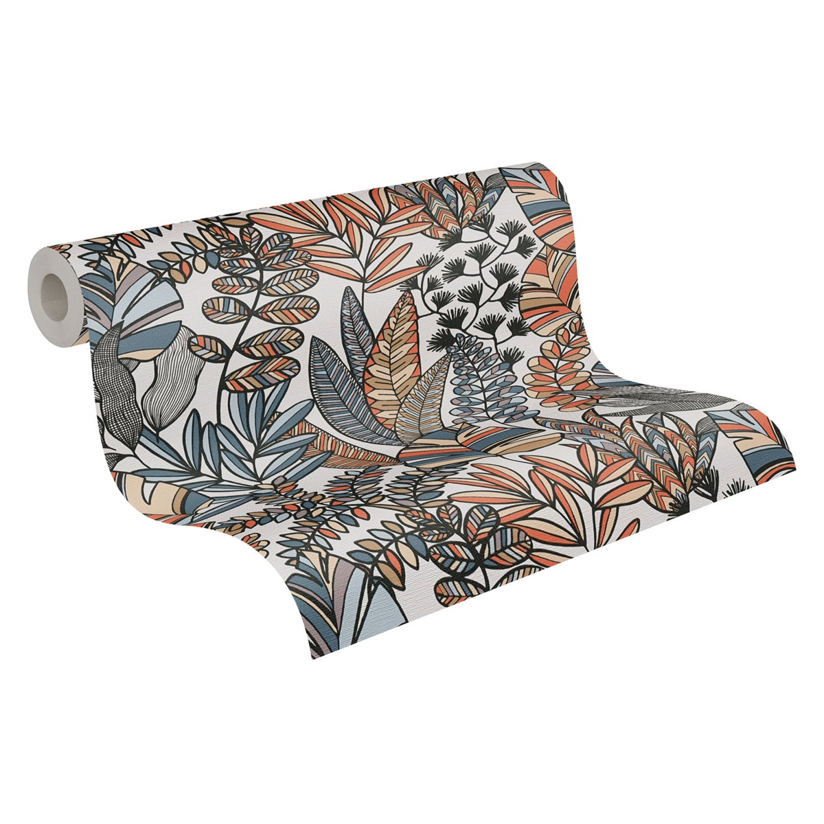 A.S. Création, carta da parati in tessuto non tessuto, carta da parati floreale, per piante, rotolo 10,05 m x 0,53 m, AS390952, bianco, nero - 5