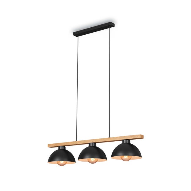 Lampada A Sospensione In Bambù BRILONER - Paralume 40 Cm, Altezza 120 Cm, Attacco E27, Stile Boho Per Soggiorno E Sala Da Pranzo