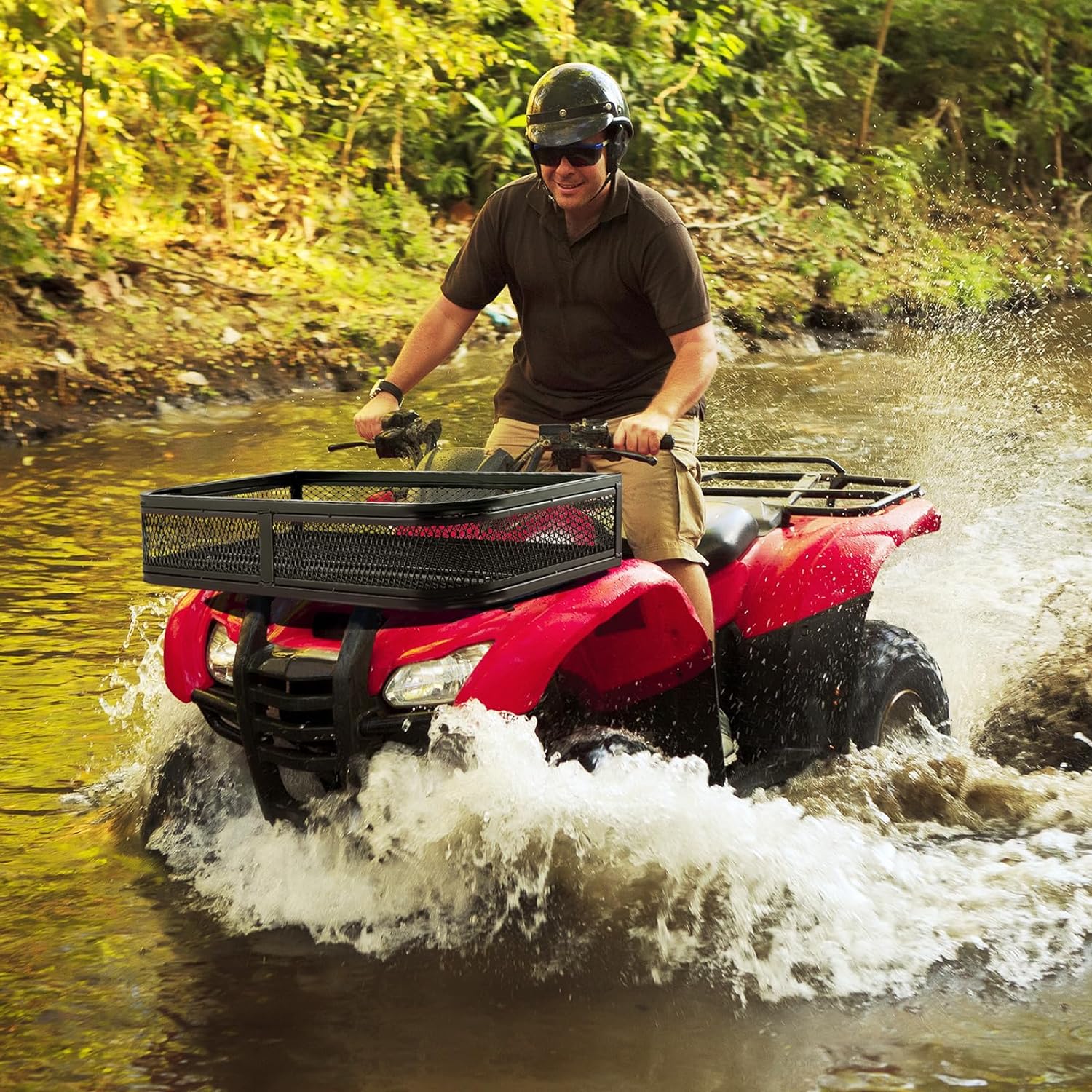 Cestino Portaoggetti Anteriore per ATV, Cestino Portapacchi Anteriore Resistente con Telaio in Metallo a Maglie, Cestino Portaoggetti per Acce - 8