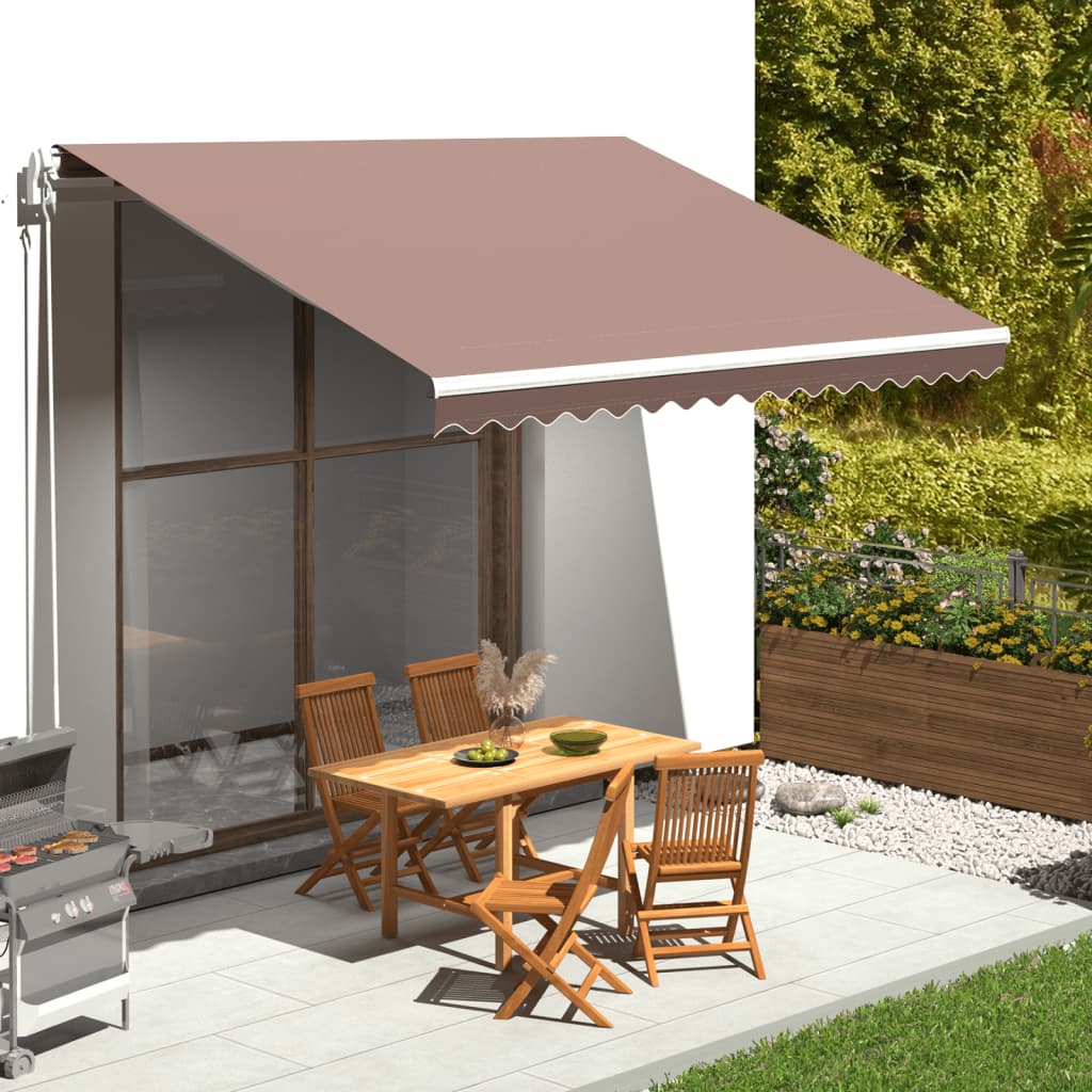 HOMTAKIE Tissu De Remplacement Auvent Crème 4x3,5 M - Toile Parasol Patio UV