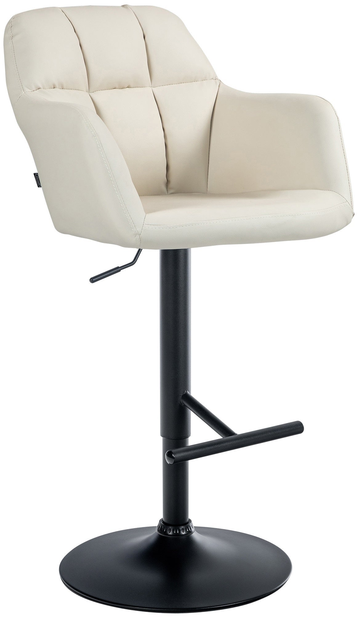 Tabouret de bar chaise haute x1 fonction rotation 360° en PVC crème ...