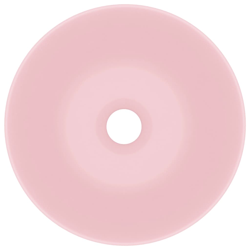 Maison Exclusive - Lavandino da Bagno in Ceramica Rosa Opaco Rotondo - 4