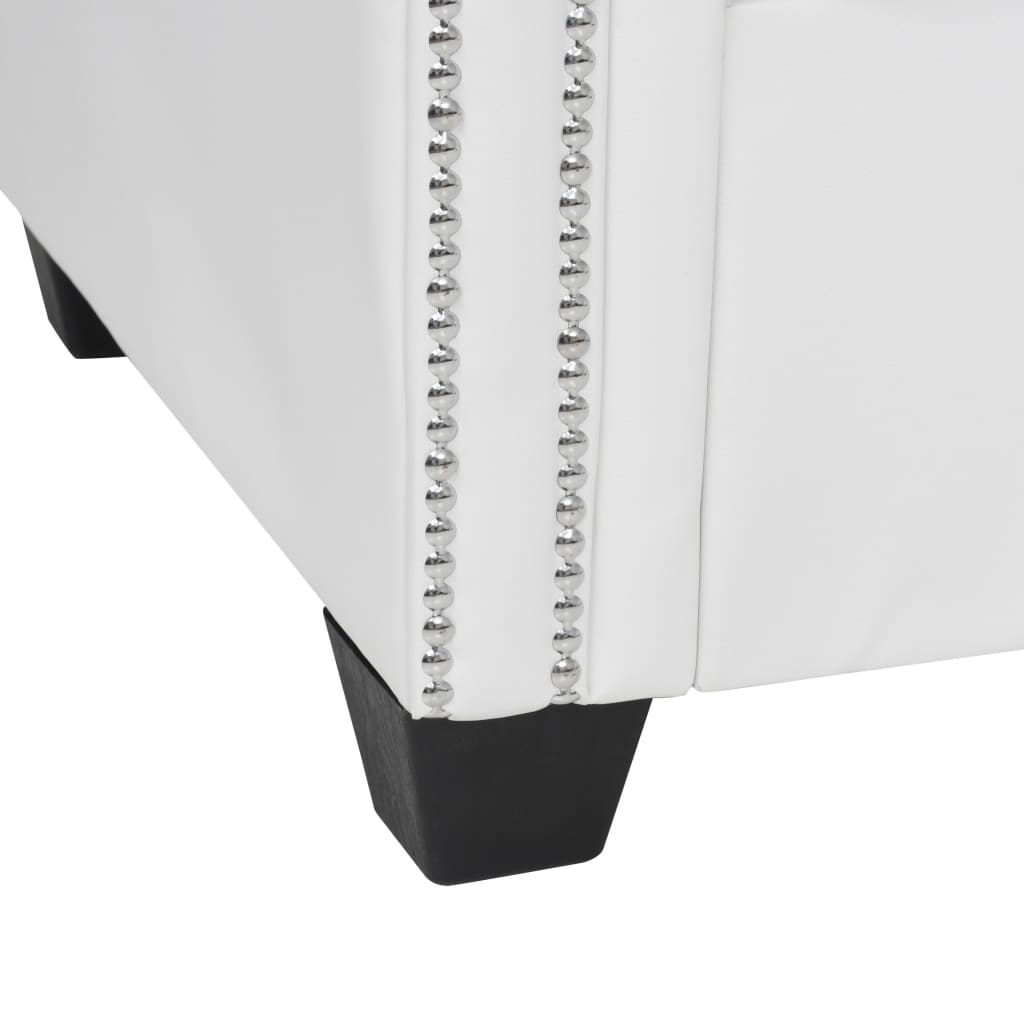 vidaXL Divano Chesterfield a L in Finta Pelle Bianco - 7