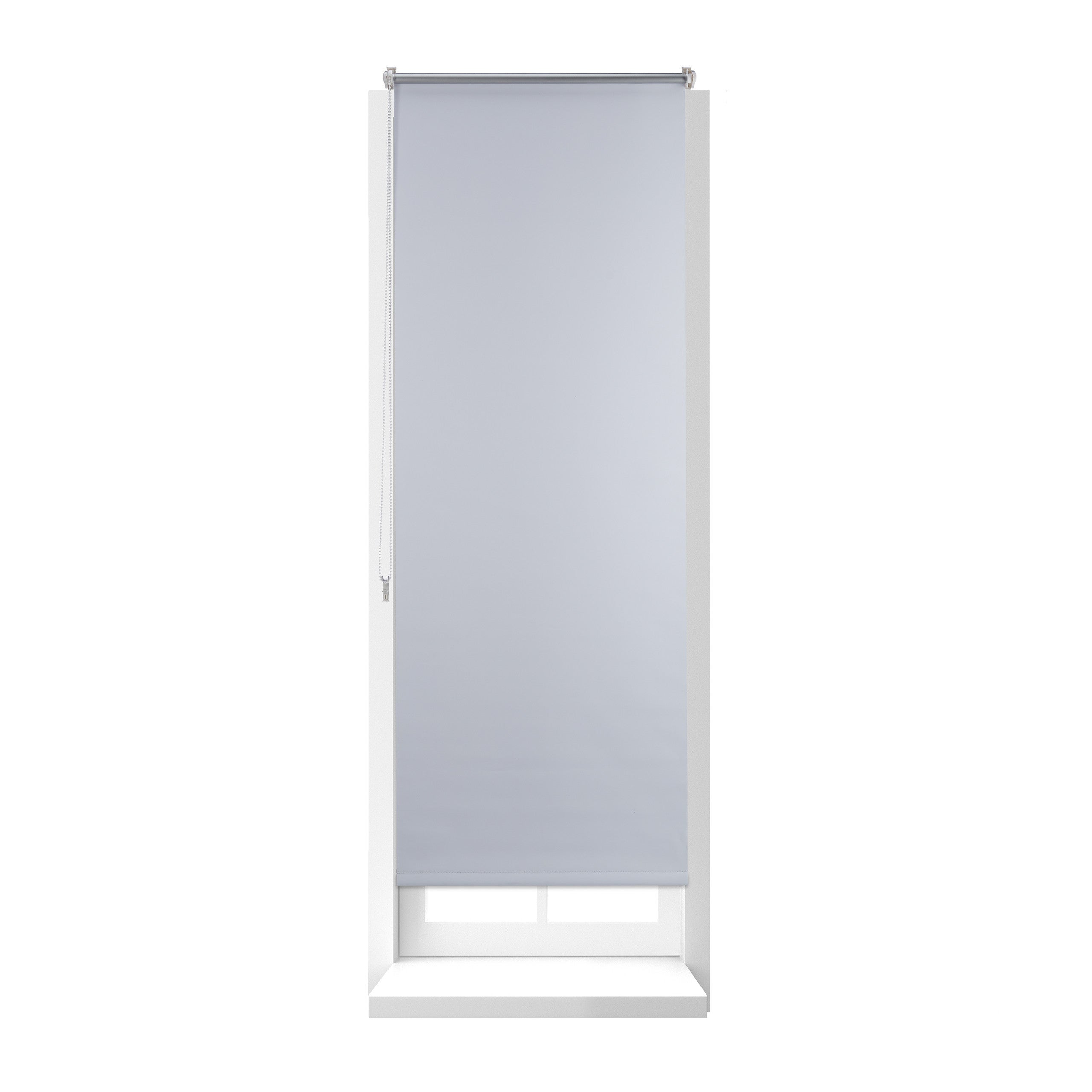 Relaxdays estor opaco enrollable sin taladrar, ancho tejido 56 cm, tela-aluminio, 60 x 160 cm, blanco