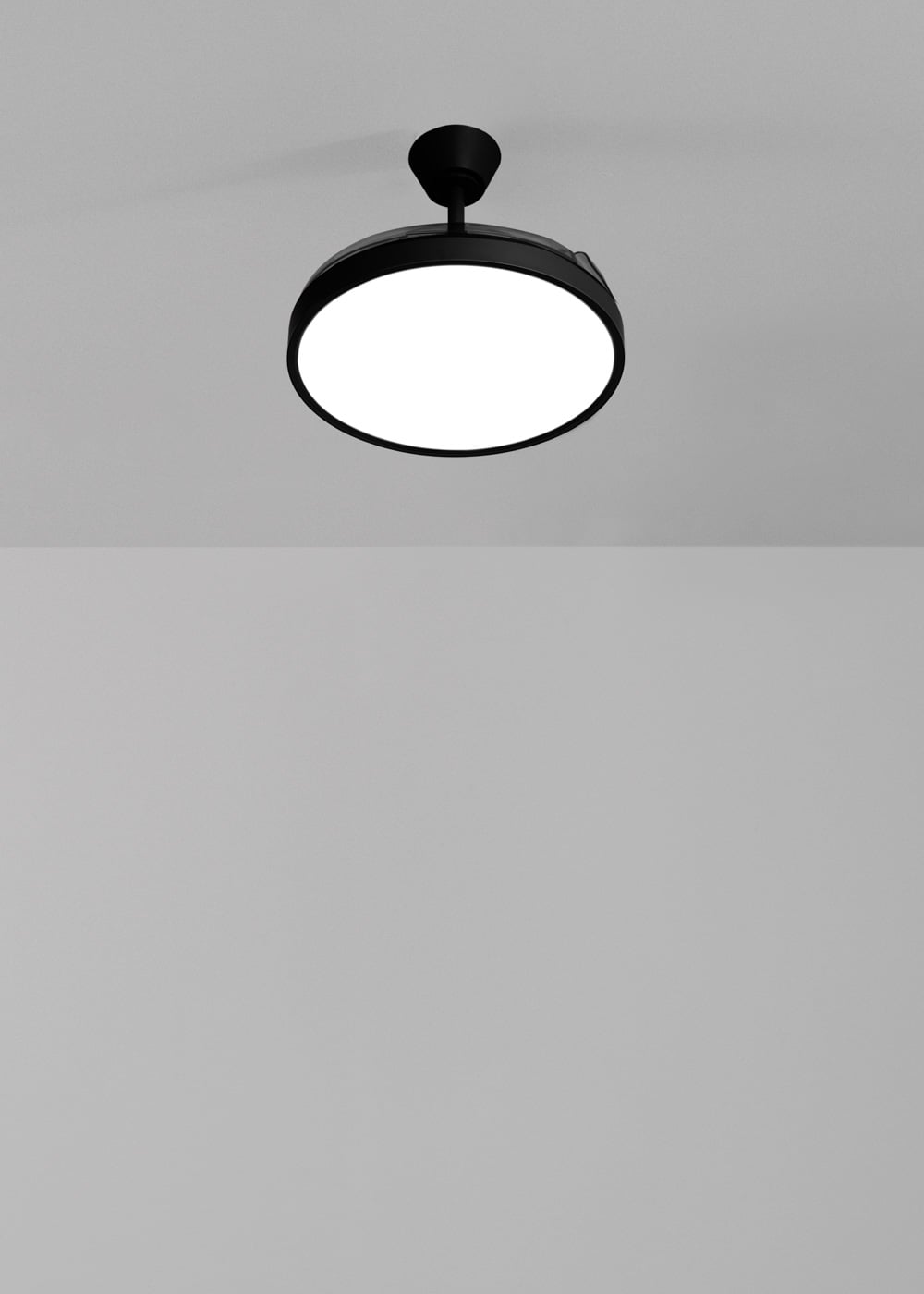 CREATE- WIND CLEAR STUDIO M - Ventilador de teto silencioso de 40 W com pás retráteis e luz LED Ø108 cm - Com luz - sem WIFI - 3