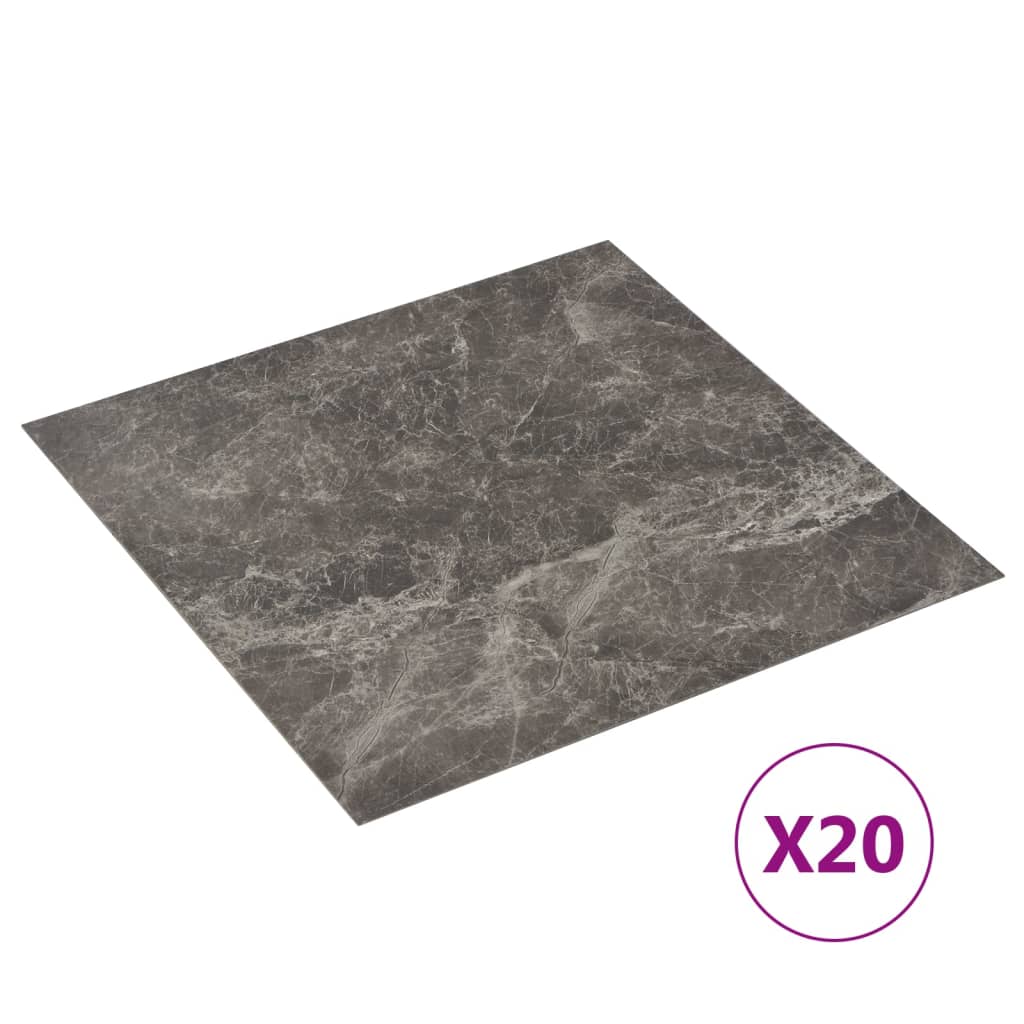 Samoprzylepne panele podłogowe 20 sztuk PVC marmur czarny 1,86 m2